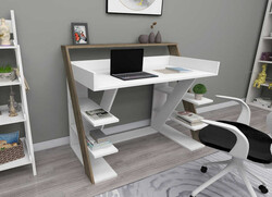 Mundus Çalışma Masası - Ağ/Cəviz - Modev