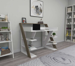 Mundus Çalışma Masası - Ağ/Cəviz - Modev (1)