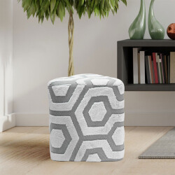 Myla Punch Pufik - Ağ/Tünd Boz - Zemhome