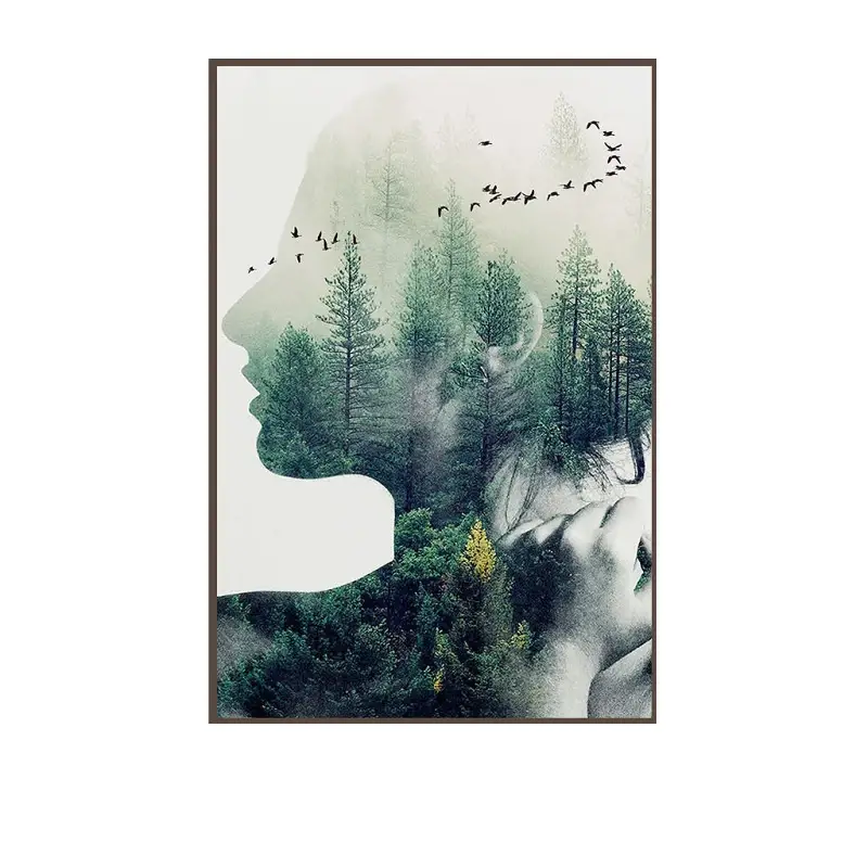 Nautrally Tree Human Girl Body Kətan Tablo TB1053 - 2