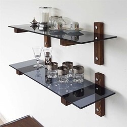 2 li Divar Rəfi Temperli Füme R202 - Neostill (1)