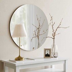 Dekoratif Yuvarlak Güzgü Ceviz A712 - Neostill