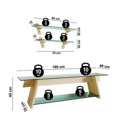 Masif Ahşap Tv Stend Wood' n Glass TV203 - 6