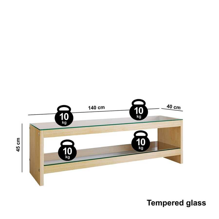 Pisagor Tv Stend - Ahşap ve Temperli Cam Tv303 - 5