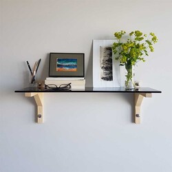 Divar Rəfi Füme Temperli Cam R110 - Neostill (1)