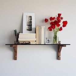 Divar Rəfi Füme Temperli Cam R112 - Neostill