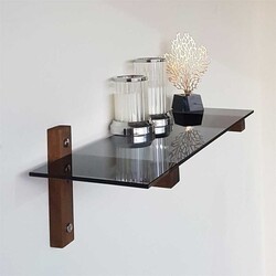 Divar Rəfi Temperli Füme Cam R101 - Neostill