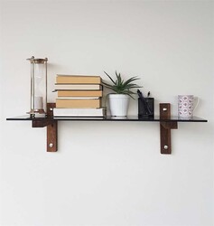 Divar Rəfi Temperli Füme Cam R101 - Neostill (1)