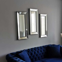 Üçlü Dekorativ Divar SALON OFİS ÇERÇEVELİ Güzgü 3A403 - Thumbnail
