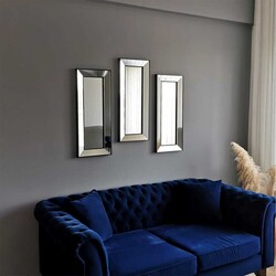 Üçlü Dekorativ Divar SALON OFİS ÇERÇEVELİ Güzgü 3A403 - Thumbnail