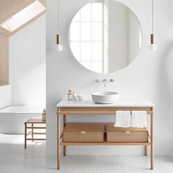 Yuvarlak Hamam Güzgüsü Beyaz - 90 Cm - Neostill