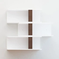 Nərgiz 3 Divar Rəfi - Ağ/Cəviz - Decoroom Collection (1)