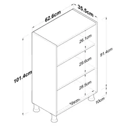 Netha Çox Məqsədli Dolab 2 Qapılı - Ağ - Ravilla (1)