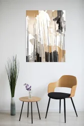 Neutral Colors Abstract Kətan Tablo TB2063 - 3