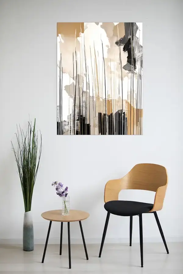 Neutral Colors Abstract Kətan Tablo TB2063 - 3