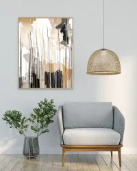 Neutral Colors Abstract Kətan Tablo TB2063 - 4
