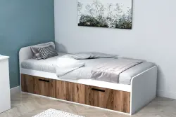 Newra Bir Nəfərlik Çarpayı - Cəviz/Ağ - 1