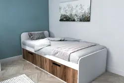 Newra Bir Nəfərlik Çarpayı - Cəviz/Ağ - 3