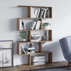 Nilufer Kitab Rəfi - Cəviz - Decoroom Collection (1)