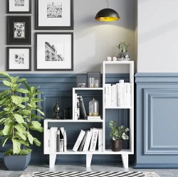 Nisa Kitab Rəfi - Ağ - Decoroom Collection (1)