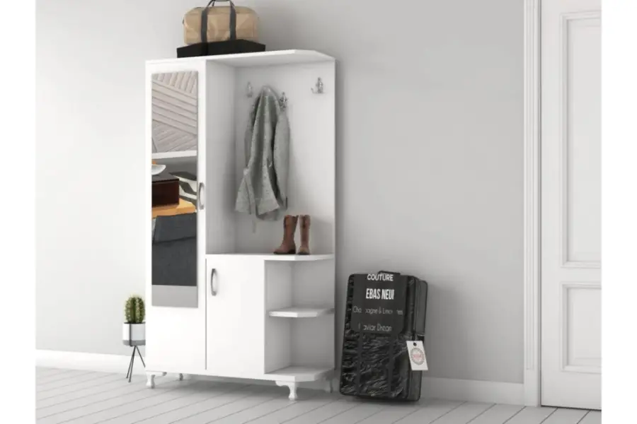 Nord Güzgülü, Asılqanlı Dəhliz Dolabı - Ağ - 2