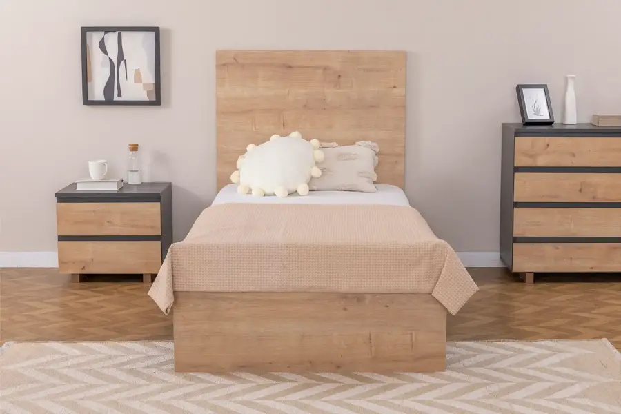 Nuvia Bir Nəfərlik Çarpayı 90x190cm - Meşə/Antrasit - 2