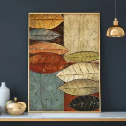 Oil Painting Leaf 2'li Set Kətan Tablo TB1282 - 3