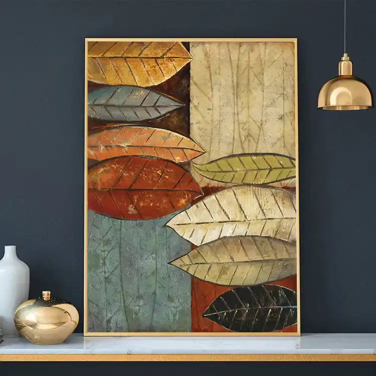 Oil Painting Leaf 2'li Set Kətan Tablo TB1282 - 3