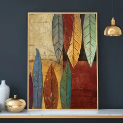 Oil Painting Leaf 2'li Set Kətan Tablo TB1282 - 4
