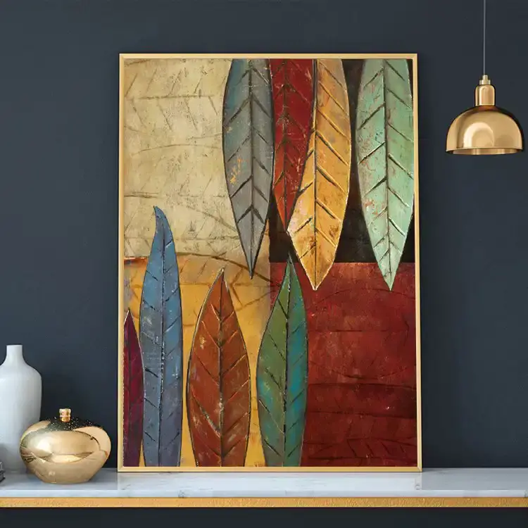 Oil Painting Leaf 2'li Set Kətan Tablo TB1282 - 4