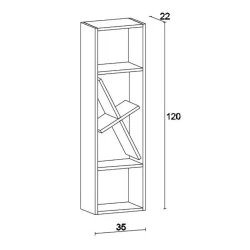 Orkide Divar Rəfi - Ağ/Cəviz - 3