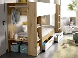 Ozana İki Mərtəbəli Çarpayı - Ağ/Meşe - Modev (1)