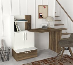 Padora Çalışma Masası - Ağ/Cəviz - Decoroom Collection (1)