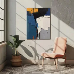 Painting Blue White Kətan Tablo TB2048 - 2
