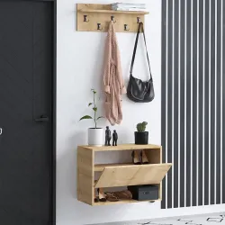 Paix Asılqanlı Ayaqqabı Dolabı - Ağ - Decoroom Collection (1)