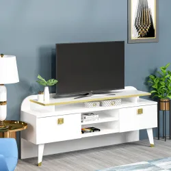 Pandora Tv Stend - Ağ/Royal Mərmər 