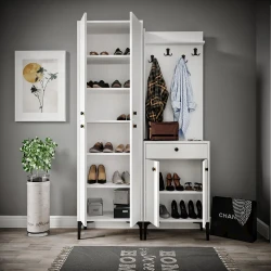 Paris Ayyaqqabı və Dəhliz Dolabı - Ağ - Venatto (1)