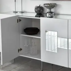 Paris Konsol Güzgü Dekorlu - Gümüş Ayaq - 4