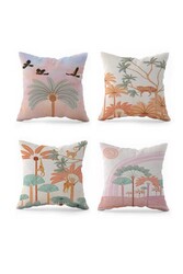 Pastel Jungle Dörtlü Yastıq Üzü820 - Markaev
