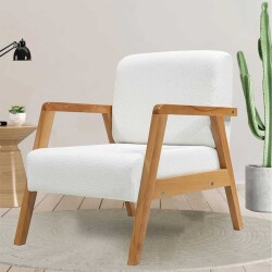 Pavia Berjer Kreslo - Ağ - Zemhome