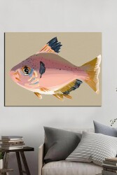 Pembe Renkli Balık Kətan Tablo - Markaev