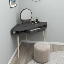 Phoenix Makiyaj Masası - Antrasit - Decoroom Collection (1)