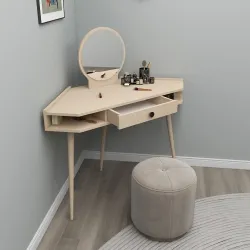 Phoenix Makiyaj Masası - Krem - Decoroom Collection (1)
