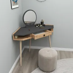 Phoenix Makiyaj Masası - Meşə/Antrasit - Decoroom Collection (1)