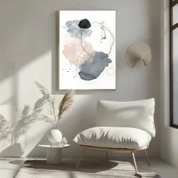 Pink Abstract Minimalist Art Kətan Tablo TB2072 - 1