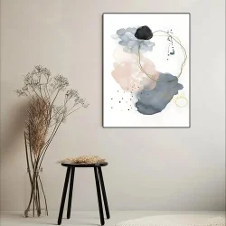 Pink Abstract Minimalist Art Kətan Tablo TB2072 - 2