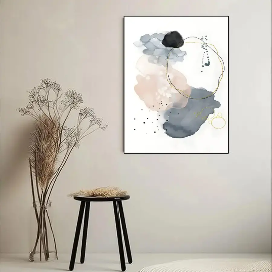 Pink Abstract Minimalist Art Kətan Tablo TB2072 - 2