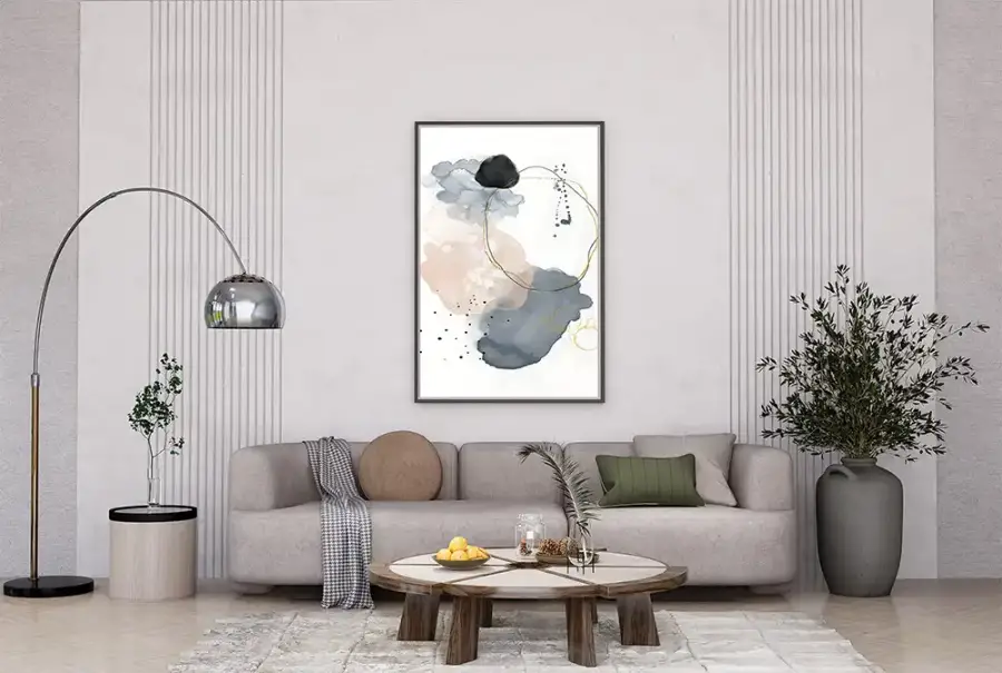 Pink Abstract Minimalist Art Kətan Tablo TB2072 - 3