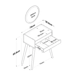 Plato Güzgülü Makiyaj Masası - Ağ - Ravilla (1)