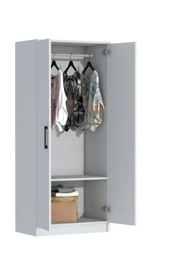 Point 2 Qapılı Geyim Dolabı - Ağ - 5
